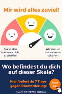 Überfordert? Wenn dir alles zuviel wird. Skala, wo du stehst zwischen Überfordert und Lösung suchen