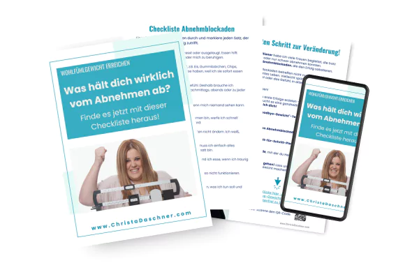 mehrseitige Darstellung des 0-€-Produktes Checkliste Abnehmblockaden - christa Daschner