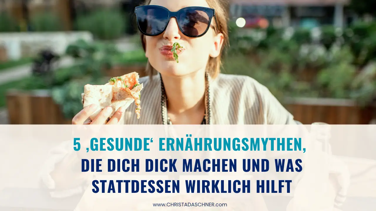 Frau isst genussvoll - auch gesunde Ernährungsmythen machen dick - Christa Daschner