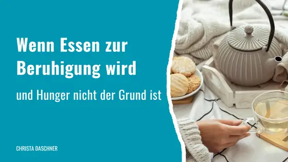 Wenn Essen zur Beruhigung wird mit Teekanne, Teetasse und Keksen