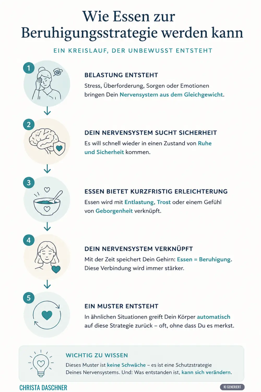 infografik über den Kreislauf beim essen zur beruhigung von Christa Daschner